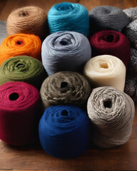 multicolor yarn, rainbow yarn, soft wool yarn, colorful knitting threads, yarn for crafts, wool for hand knitting, vibrant thread, wool for hats and scarves, bright yarn skeins, cozy yarn for blankets