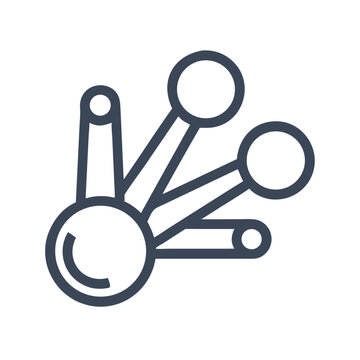 Measuring Spoons Icon Representing Ingredient Portioning and Kitchen Accuracy