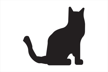 Cat silhouette  set icon. vector illustration. black 