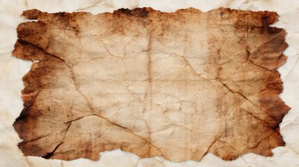 Vintage aged parchment with creases and stains