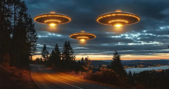 Uf os over scenic landscape