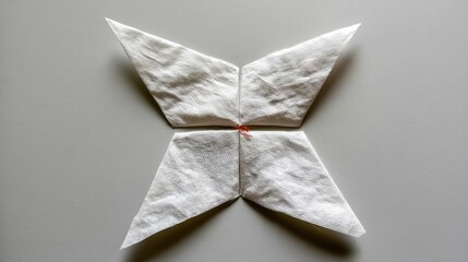 Creative napkin folding into a butterfly shape