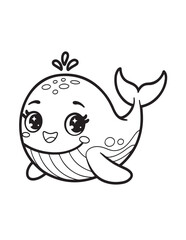 Fototapeta premium Cute Animal Coloring Pages, Coloring book, Animals, victor, animals line art, illustration, black & white Designs