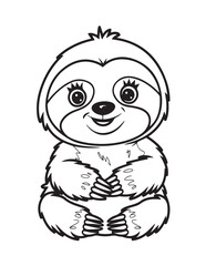 Cute Animal Coloring Pages, Coloring book, Animals, victor, animals line art, illustration, black & white Designs