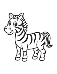 Fototapeta premium Cute Animal Coloring Pages, Coloring book, Animals, victor, animals line art, illustration, black & white Designs