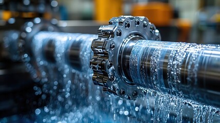 A high-tech CNC milling machine, its solid ball endmill tool carving precision into vibrant plastic parts, exemplifies the advanced manufacturing processes shaping the future of industry. 