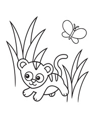 Cute Animal Coloring Pages, Coloring book, Animals, victor, animals line art, illustration, black & white Designs