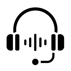 Customer support with VR headset - Solid icon