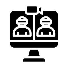 Online virtual meeting - Solid icon