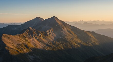 Mountain Range at Sunset