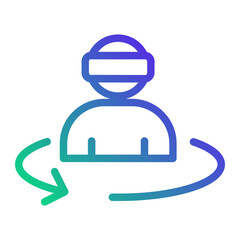 Virtual navigation gesture - Line gradient icon