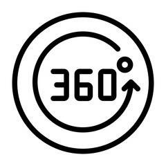 360 degree content viewer - Line icon