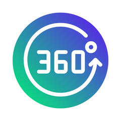 360 degree content viewer - Flat Gradient icon