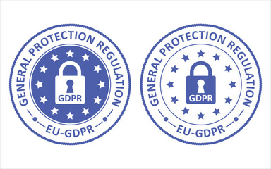 GDPR Padlock Icon EU Data Protection Label Sticker Vector