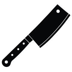 Cleaver Silhouette Vector – Butcher Knife and Kitchen Tool Illustration