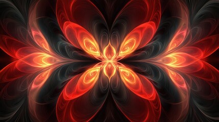 Abstract symmetrical fractal flower design