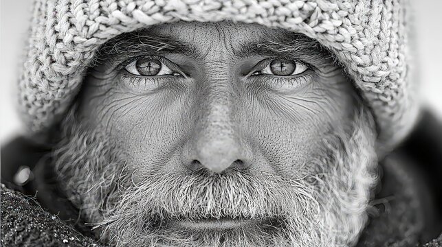 The image evokes a sense of both the man's humanity and the harsh realities of his work, all captured within the digital realm of generative AI. 