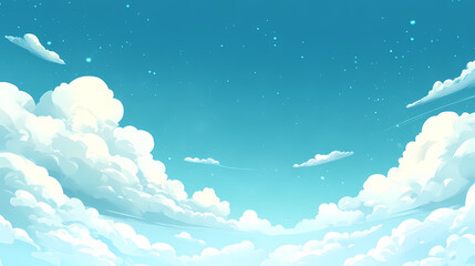 A soft, fluffy cloud floats serenely in a clear blue sky, enhancing the natural beauty. transparent background. Ether Drift. Illustration