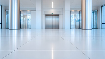 Modern Office Lobby Interior with Bright Lighting and Clean Lines