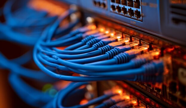 Network Cables Connect to Server, Establishing Fast Data Transfer Securely in Data Centers