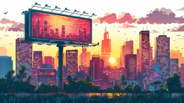 Detailed scene of billboard marketing featuring Outdoor Digital Advertising Billboard Design Billboard white background infographic element highlighting effectiveness of Campaigns Advertising