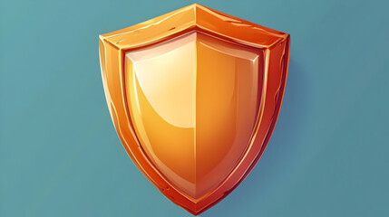 Golden Shield Icon on Teal Background