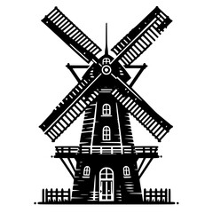 Fototapeta premium windmill vector illustration