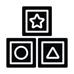 Simple Blocks glyph icon. The icon can be used for websites, print templates, presentation templates, illustrations, etc