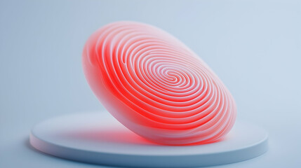 Abstract Pink and Red Spiral 3D Render on White Background