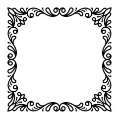 Vintage Decorative Frame Ornamental Rectangular Borders Classic Calligraphic Elements for Invitations Certificates Cards Antique Art Design Vector Illustration Retro Template Elegant Swirl Ornament