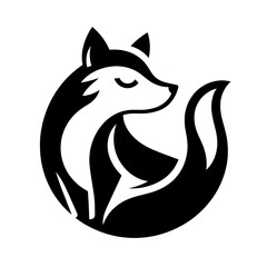 Naklejka premium 흰 배경, 여우, 픽토그램 아트, jpeg (white background, fox, pictogram art, jpeg)