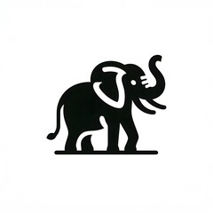 Obraz premium 흰 배경, 코끼리, 픽토그램 아트, jpeg (white background, Elephant, pictogram art, jpeg)