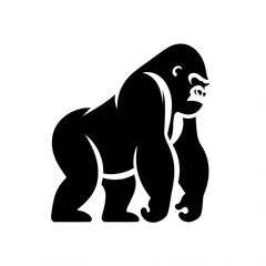 Obraz premium 흰 배경, 고릴라, 픽토그램 아트, jpeg (white background, Gorilla, pictogram art, jpeg)