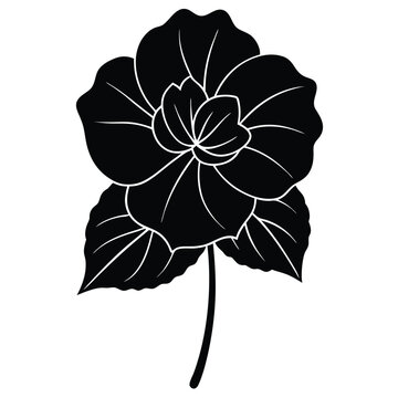 black flower silhouette on white background clip art preview