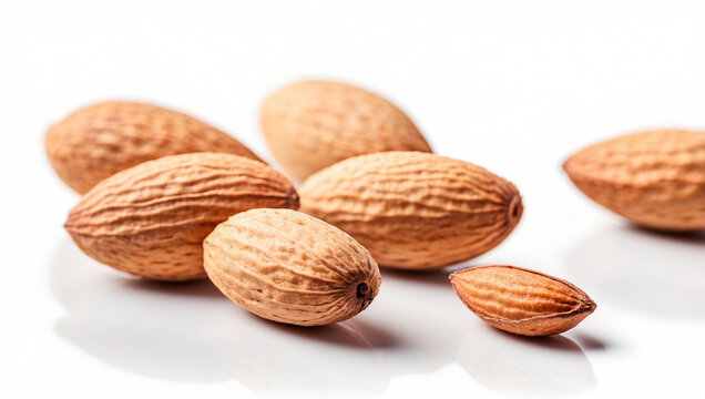 Delicious Almonds Isolated on White Background for Nutr itional Benefits