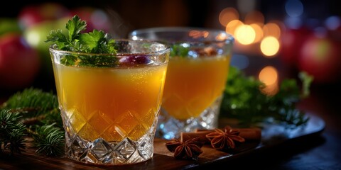 Crafting flavorful cocktails with spices and herbs at a cozy evening gathering in a warm, inviting space
