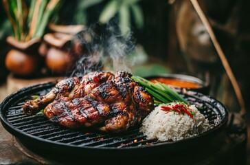 Traditional Thai grilled chicken (Gai Yang), perfectly
