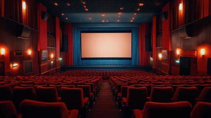 Empty Cinema Hall: A Classic Movie Theater Awaits its Audience