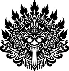 sketch vector illustration silhouette design icon logo symbol mascot detail creature mythology classic vintage demon wayang ethnic traditional vintage classic 