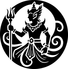 sketch vector illustration silhouette design icon logo symbol mascot detail creature mythology classic vintage knight wayang ethnic traditional vintage  