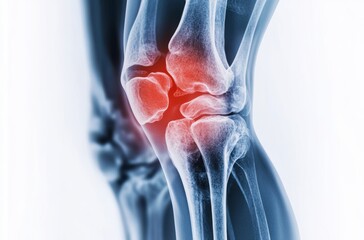 X-ray image of an osteoarthritis-affected knee,