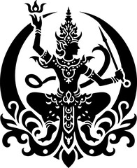 sketch vector illustration silhouette design icon logo symbol mascot detail creature mythology classic vintage knight wayang ethnic traditional vintage  