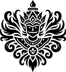 sketch vector illustration silhouette design icon logo symbol mascot detail creature mythology classic vintage knight wayang ethnic traditional vintage  