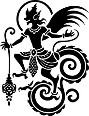 sketch vector illustration silhouette design icon logo symbol mascot detail creature mythology classic vintage knight wayang ethnic traditional vintage classic  