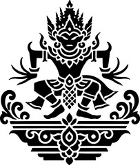 sketch vector illustration silhouette design icon logo symbol mascot creature mythology classic vintage demon wayang ethnic traditional vintage classic  