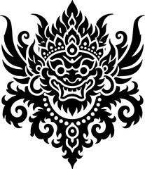 sketch vector illustration silhouette design icon logo symbol mascot detail creature mythology classic vintage demon wayang ethnic traditional vintage classic  