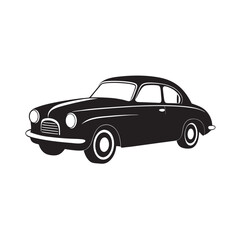 Classic vintage car silhouette side view