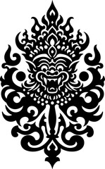 sketch vector illustration silhouette design icon logo symbol mascot creature mythology classic vintage demon wayang ethnic traditional vintage classic  