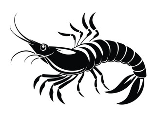 A vector illustration showcases an isolated red scorpion and a cartoon crab, both crustaceans with claws, reminiscent of fresh seafood like lobster and shrimp