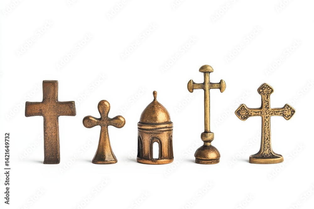 Poster intricate metallic decorative bowls and candlesticks displayed on a white table at a festive event d